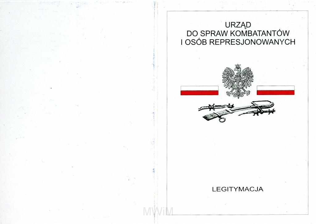 KKE 3276-1.jpg - Legitymacja KUdSKiOR, "medal PRO Memoria", Jana Rutkowskiego, Warszawa, 2008 r.